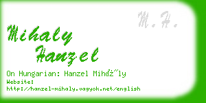 mihaly hanzel business card